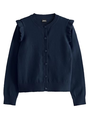 NEXT Schul-Strickjacke mit gerüschten Schultern Marineblau 10 Jahre von NEXT