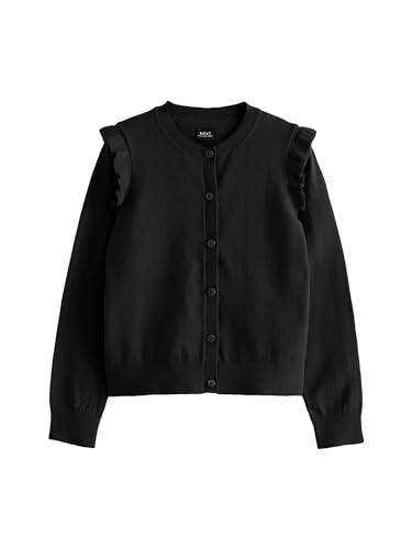 NEXT Schul-Strickjacke mit gerüschten Schultern Schwarz 9 Jahre von NEXT