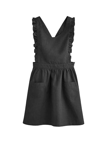NEXT Schulkleidung Latzkleid mit Rüschendetail Grau 7 Jahre von NEXT
