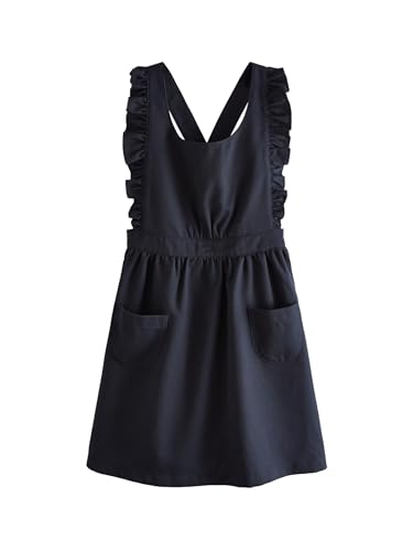 NEXT Schulkleidung Latzkleid mit Rüschendetail Marineblau 8 Jahre von NEXT