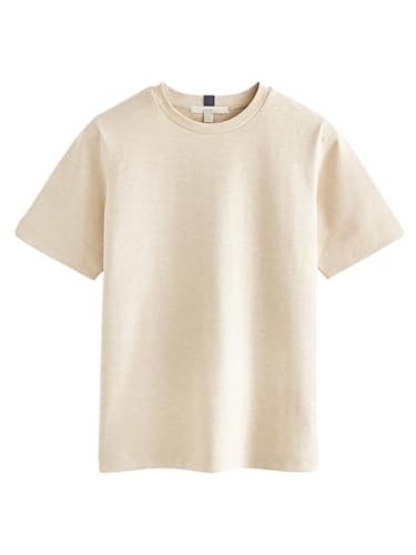 NEXT Schweres T-Shirt mit Rundhalsausschnitt Haferflocken Creme 38 von NEXT