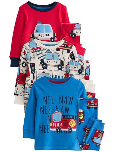 NEXT Snuggle Schlafanzüge, 3er-Pack Red/Blue Emergency Vehicles 5 Jahre von NEXT