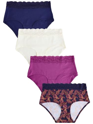 NEXT Spitzenslips im 4er-Pack, Midi Navy Paisley 40 von NEXT