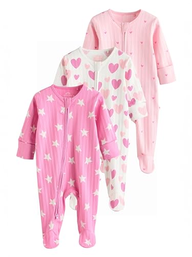 NEXT Strampler Herz 100% Baumwolle, 3 Stk. Rosa 3 Monate von NEXT