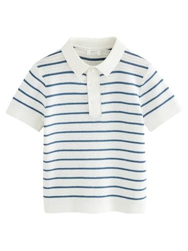 NEXT Strick-Poloshirt mit Knopfdetail 100% Baumwolle Navy Blue/White 6 Monate von NEXT