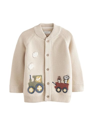 NEXT Strickjacke aus 100% Baumwolle mit Figuren Neutral Train 3 Jahre von NEXT