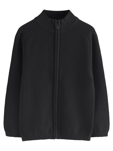 NEXT Strickjacke aus 100% Baumwolle mit durchgehendem Reißverschluss Schwarz 11 Jahre von NEXT