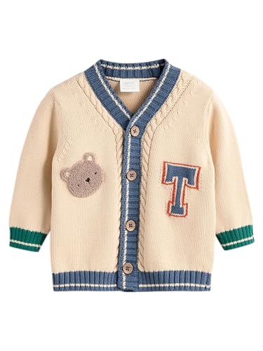 NEXT Strickjacke aus 100% Baumwolle. Varsity Bear 3 Monate von NEXT