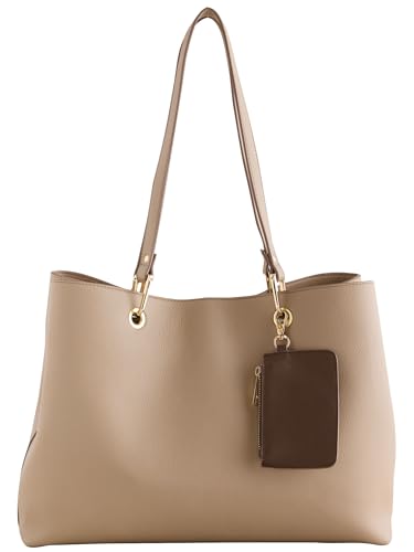 NEXT Strukturierte Schultertasche mit abnehmbarem Täschchen Taupe one size von NEXT