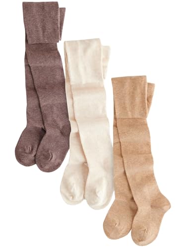 NEXT Strumpfhosen mit hohem Baumwollanteil, 3-er Pack Cream/Neutral 5 Jahre von NEXT