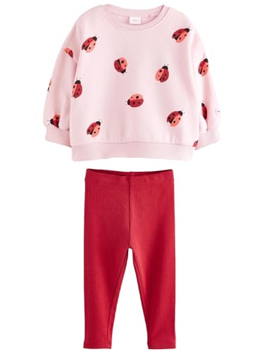 NEXT Sweatshirt und Leggings im Set Pink/Red Ladybird 9 Monate von NEXT