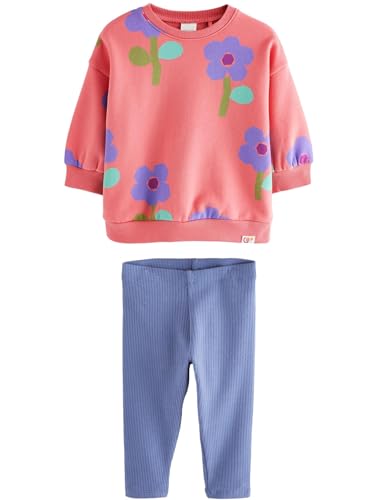 NEXT Sweatshirt und Leggings im Set Pink Flowers 5 Jahre von NEXT