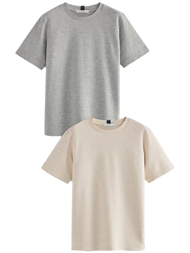 NEXT T-Shirts in Schwerer Qualität, 2er-Pack Hafermehl 40 von NEXT