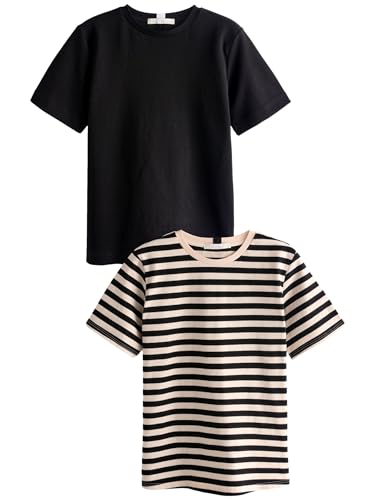 NEXT T-Shirts in Schwerer Qualität, 2er-Pack Schwarz 52 von NEXT