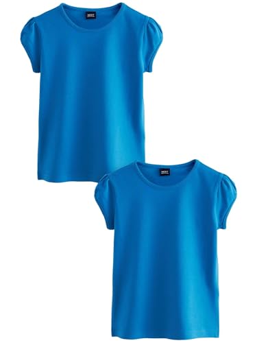 NEXT T-Shirts mit Puffärmeln, 2er-Pack Blau 9 Jahre von NEXT