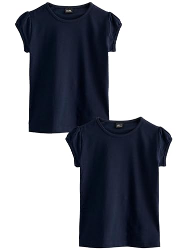 NEXT T-Shirts mit Puffärmeln, 2er-Pack Marineblau 10 Jahre von NEXT