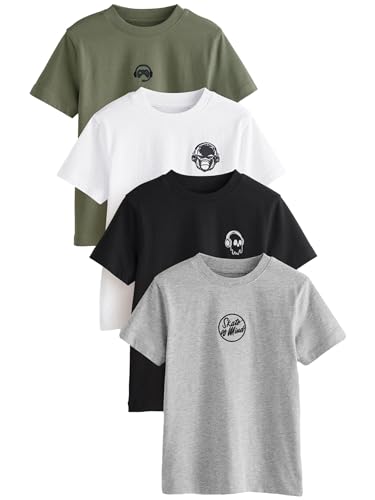 NEXT T-Shirts mit Sign Off-Stickerei im 4er-Pack Black/White/Grey Marl/Khaki 6 Jahre NEXT T-Shirts mit Sign Off-Stickerei im 4er-Pack Black/White/Grey Marl/Khaki 6 Jahre von NEXT