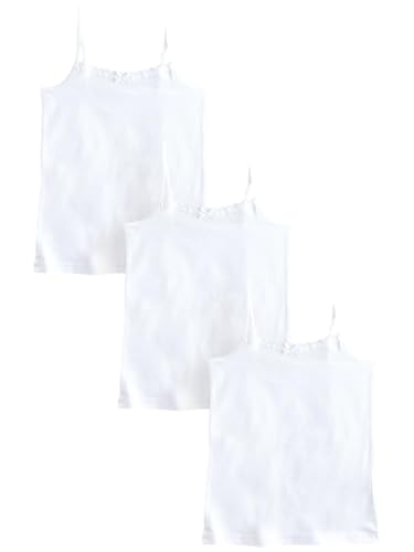 NEXT Tops mit elastischen Trägern, 3er-Pack Weiß 7-8 Jahre von NEXT