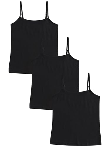 NEXT Trägertops mit Spaghettiträgern, 3er-Pack Schwarz 7 Jahre von NEXT