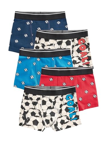 NEXT Gemusterte Unterhosen im 5er-Pack Red/Blue Football 9 Jahre von NEXT