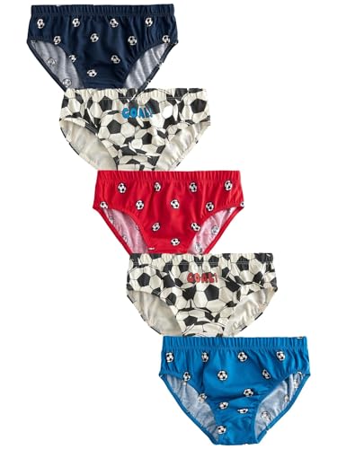 NEXT Unterhosen mit Print aus 100% Baumwolle, 5er-Pack Red/Blue Football 3 Jahre von NEXT