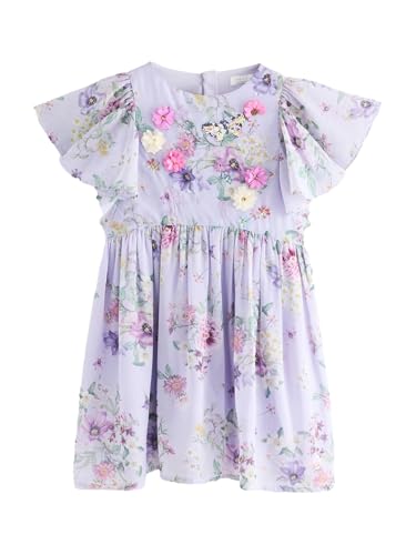 NEXT Verziertes Kleid mit Engelsärmeln Lila Violett 5 Jahre von NEXT