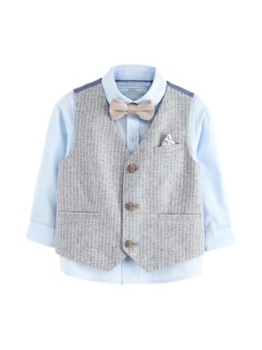 NEXT Weste, Hemd und Fliege im Set Blauer Leinenstreifen 18 Monate von NEXT