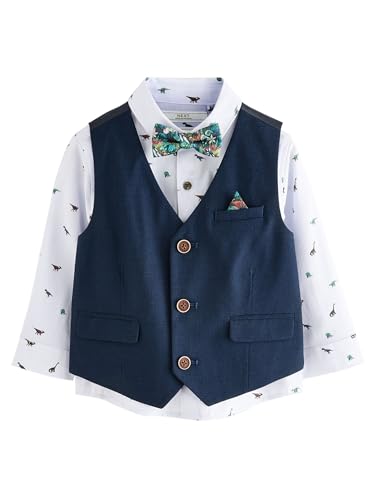 NEXT Weste, Hemd und Fliege im Set Navy Dino 6-7 Jahre von NEXT