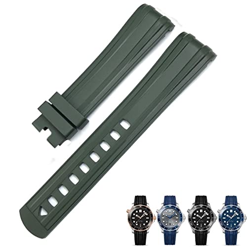 NEYENS FKM Gummi-Uhrenarmband 20 mm für Omega Seamaster 300 AT150 schwarz blau grün Taucherarmband wasserdicht weich, With Gold Buckle, Achat von NEYENS