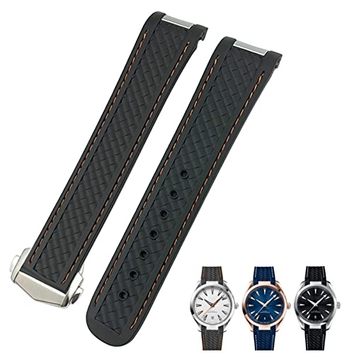 NEYENS Gummi-Uhrenarmband mit gebogenem Ende, 19 mm, 20 mm, passend für Omega Seamaster 300 AT150 Aqua Terra 8900 Speedmaster Silikon-Uhrenarmbandwerkzeuge, 19 mm, Achat von NEYENS