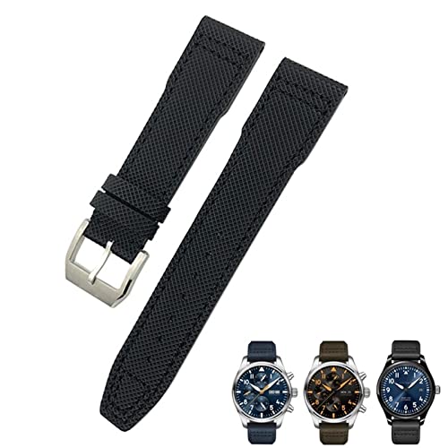 NEYENS Nylon-Uhrenarmband, 20 mm, 21 mm, passend für IWC Portofino Big Pilot IW3293 Mark 18 Tissot TAG Heuer Seiko, Leder-Nylon-Uhrenarmband, Blau, 20 mm, Achat von NEYENS