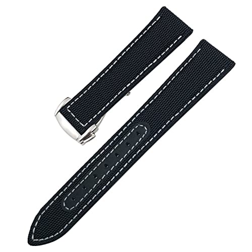 NEYENS Nylon-Uhrenarmband für Omega Moon Watch Seamaster 300 AT150, 19 mm, 20 mm, 21 mm, 22 mm, Leder-Leinen-Uhrenarmband, 22 mm, Achat von NEYENS