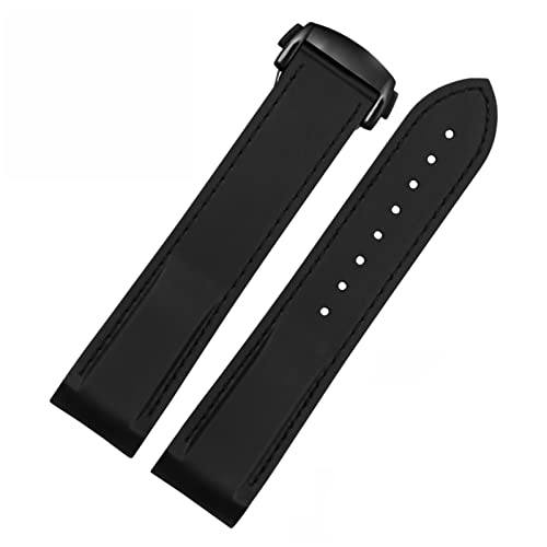 NEYENS Silikon-Uhrenarmband für Omega Seamaster 007 Handgelenk, wasserdicht, mit Faltschließe, 20 mm / 22 mm, 22 mm, Achat von NEYENS