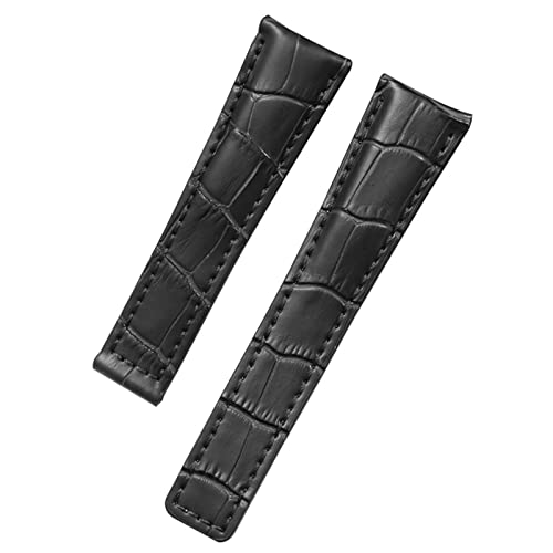 NEYENS Uhrenarmband aus echtem Leder, 20 mm, 22 mm, für Tag Heuer Uhrenarmbänder für Herren, 20mm Black Buckle, Achat von NEYENS