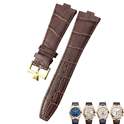 NEYENS Uhrenarmband aus echtem Leder, konvexe Schnittstelle, 25–8 mm, für Vacheron Constantin Overseas Uhrenarmbänder in Schwarz Blau Braun mit Bambusmaserung, 25-9mm, Achat von NEYENS