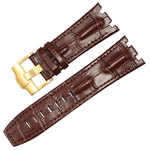 NEYENS Uhrenarmband aus echtem Leder für AP 15703 Royal Oak Offshore-Serie, 28 mm Krokodil-Uhrenarmbänder, 28mm, Achat von NEYENS