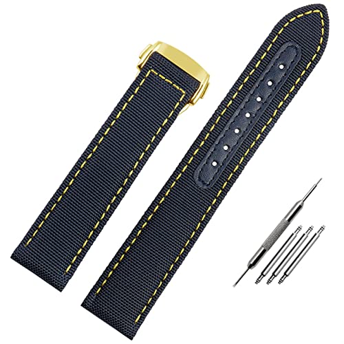 NEYENS Uhrenarmband für Omega Seamaster 300 AT150, Stoff, Leder, Nylon, Aqua Terra 150, 19 mm, 20 mm, Blau / Schwarz, 21 mm, Achat von NEYENS