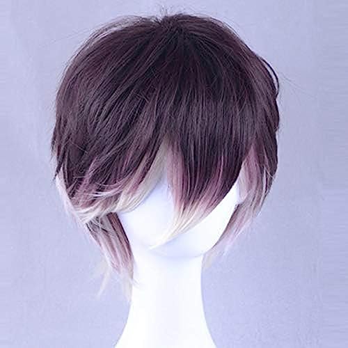 NEZIH Anime Coer Wig. Anime Diabolik Liebhaber Mukami Ruki Perücke Cosplay Männer Kurzer Ombre Perücke Hitzebeständige Synthetische Haarperücken + Kostenlose Perückenkappe, Dekorative Accessoires von NEZIH