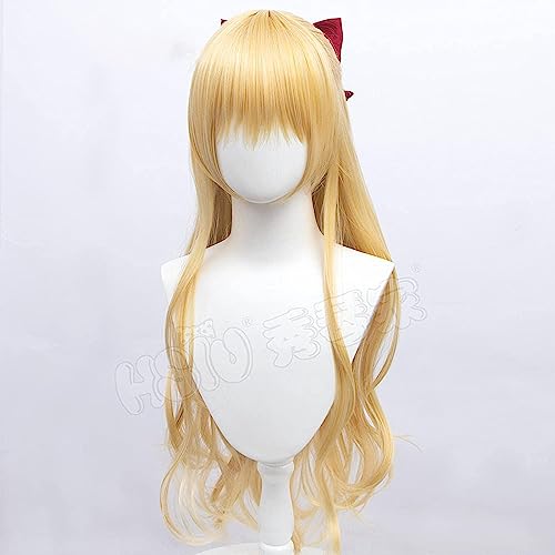 NEZIH Anime Coser Sailor Moon Cosplay Sailor Venus Perücke Kleidung Goldene Lange Haarfaser Synthetische Perücke + Haarschmuck + Perücke Kappe, Dekorative Accessoires, Anime-Fan-Geschenk von NEZIH