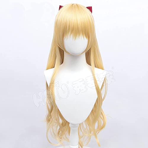 NEZIH Anime Coser Sailor Moon Cosplay Sailor Venus Perücke Kleidung Goldene Lange Haarfaser Synthetische Perücke + Haarschmuck + Perücke Kappe, Dekorative Accessoires, Geschenke Für Anime-Fans von NEZIH