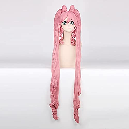 NEZIH Anime Coser Wig Anime Wig Sailor Moon Chibiusa Cosplay Perücke Sailor Chibi Rosa Synthetische Perücke Halloween Party Kostüm Perücke + Perücke, Dekorative Accessoires, Anime-Geschenk von NEZIH