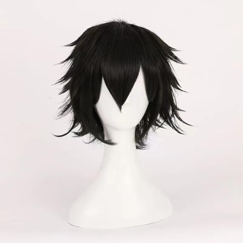 NEZIH Anime Coser Wig Bungo Stray Dogs Edogawa Rampo Cosplay-Perücken Für Cosplay, Schwarze, Gesichtsbetonte Perücke, Geeignet Für Halloween-Partys, Anime-Karneval, Anime-Geschenk von NEZIH