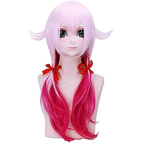 NEZIH Anime Guilty Crown Yuzuriha Inori Perücke Cosplay Kostüm Damen Haar Halloween Party Perücken, Farbverlauf Rosa Damen Lange Perücke, Mit Gratis Perückenkappe, Dekoratives Geschenk von NEZIH