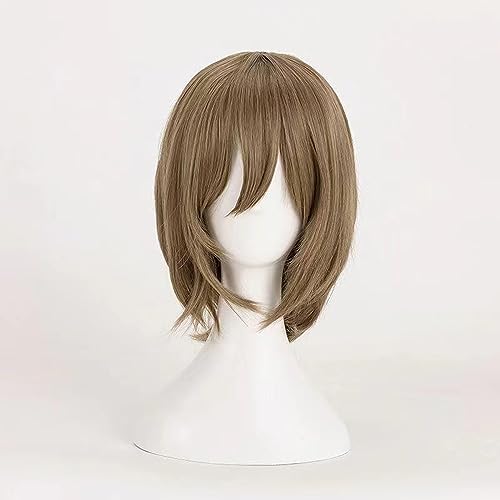 NEZIH Anime Perücke Für Persona 5 Goroakechi Cosplay Perücke, Leinenbraune Perücke, Synthetisches Haar, Halloween Perücke, Für Karneval Weihnachten, Mit Perückenkappe, Dekoratives Geschenk von NEZIH