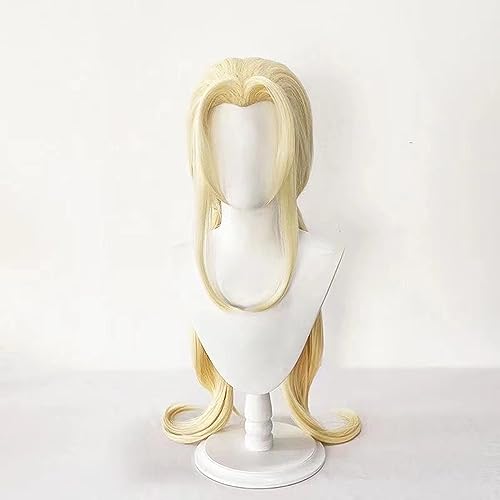 NEZIH Anime Perücke Tsunade Cosplay Perücke, 100 Cm Langes Gelbes Haar, Halloween-Kostüm Perücke, Für Kostümparty, Anime-Show, Cosplay-Event Alltagsperücke, Mit Perückenkappe von NEZIH