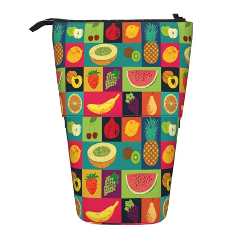 NEZIH Art Style Fruit Standing Pencil Case, Stationery Pen Case, Teleskop Pencil Case, Pop Up Pencil Pouch von NEZIH