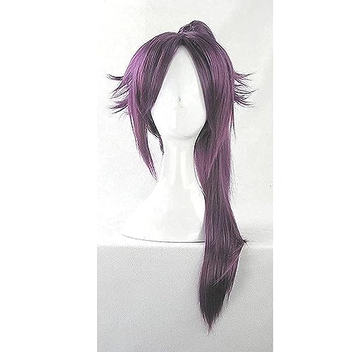 NEZIH Bleach Shihouin Yoruichi, Anime Cosplay Perücken & Haarteile, Lila Pferdeschwanzperücke, Mit Perückenkappe, Dekoratives Geschenk, Halloween Party, Karneval Nachtleben, Requisiten Accessories von NEZIH