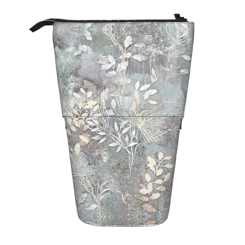 NEZIH Blue Grace Flora Stehende Federmappe, Schreibwaren Stifteetui, Teleskopisches Federmäppchen, Pop Up Pencil Pouch von NEZIH