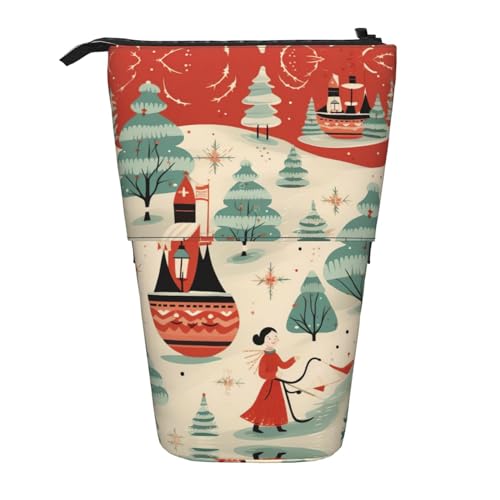 NEZIH Christmas Holiday Standing Pencil Case, Stationery Pen Case, Telescopic Pencil Case, Pop Up Pencil Pouch von NEZIH