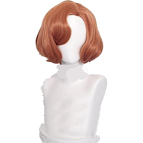 NEZIH Die Gambit-Beth-Harmon-Cosplay-Perücke Der Königin Braun 20Er Jahre Retro Wellenartige Haarperücke + Wig Cap-Shortstyle, Geeignet Für Halloween-Party, Karneval, Dekorationsgeschenk,Short von NEZIH